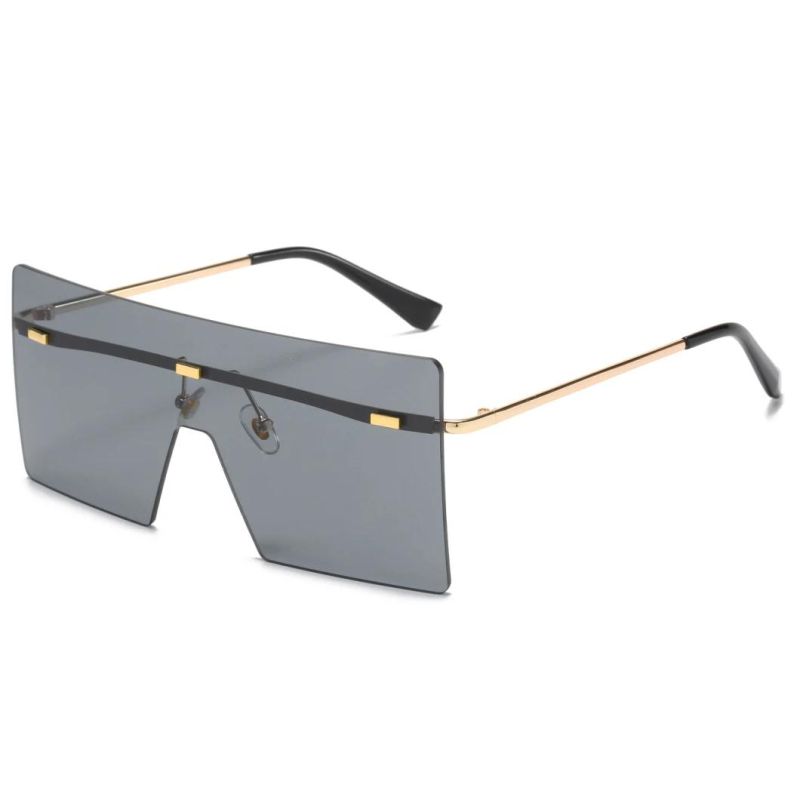 2020 No MOQ Oversized One Piece Metal Fashion Sunglasses