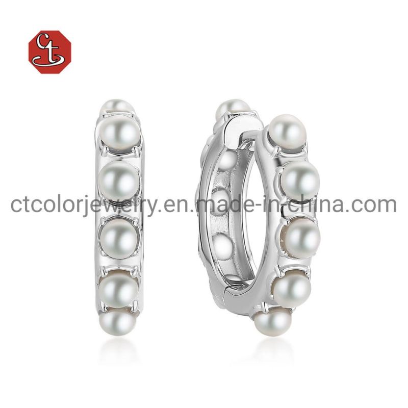 925 Silver 18K Gold Elegant Circle Huggie Hoop Earrings Enamel Earring
