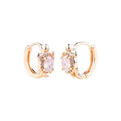 Imitation Jewelry Handcrafted Micro-Pave 14K 18K Gold Plated Huggies Earring with CZ