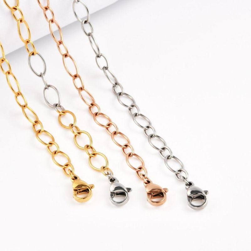 Wholesale Fashion Jewelry Accessories Gold Plated Oval Cable Chain Necklace Jewellery