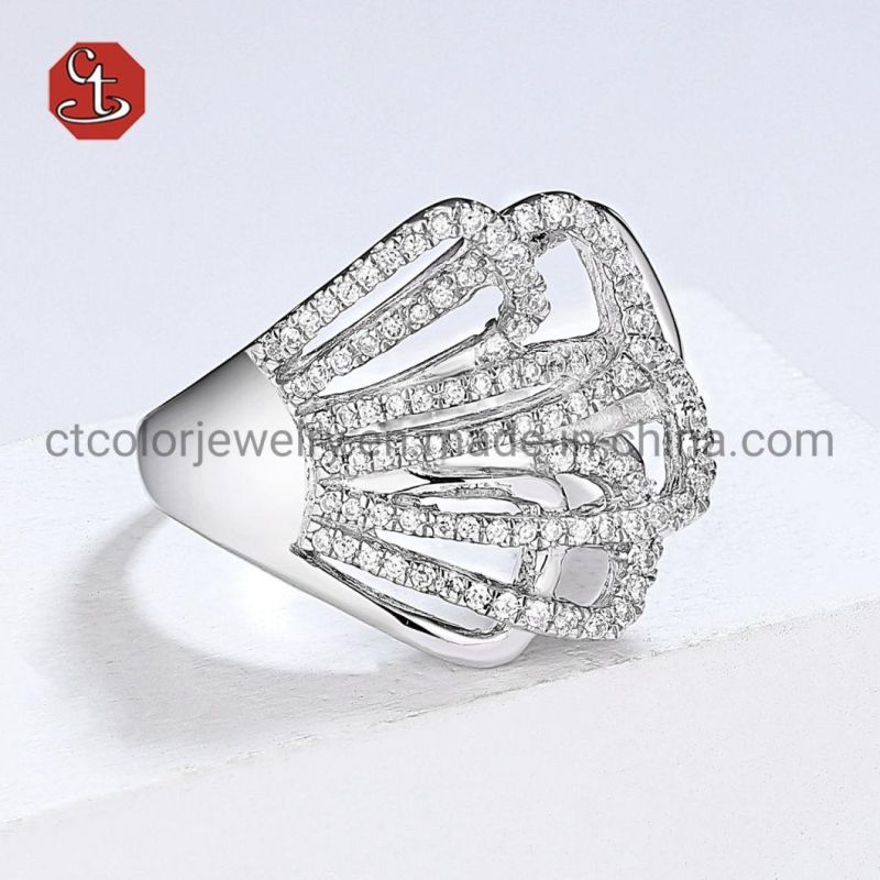 Fashion Rings 925 Sterling Silver Gold Plated/Rose Plated/White Plated CZ Women Rings Jewelry for gift