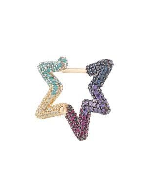 Fashion Color Diamond Five-Pointed Star Earrings Jewelry
