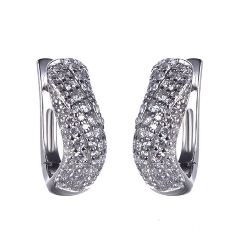 925 Sterling Silver or Brass CZ Small Cuff Earring for Ladies