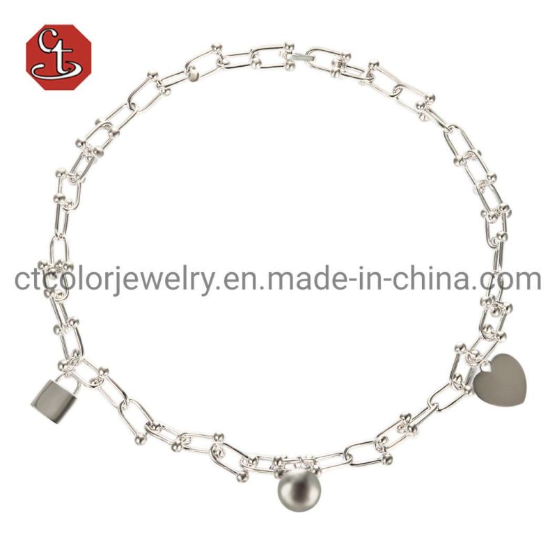High Quality 925 Silver Double Color Chain Fashion Jewelry Necklaces