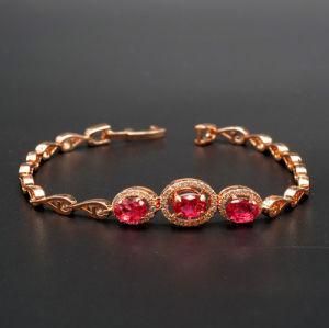 Fashion Rosegold Plated Bracelet Bangle Colored Stones Round Crystal Diamond Bracelet