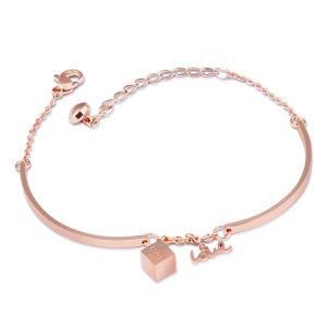 Fashion Jewelry Adjustable Cube Pendant &#160; Stainless Steel Women Bracelet
