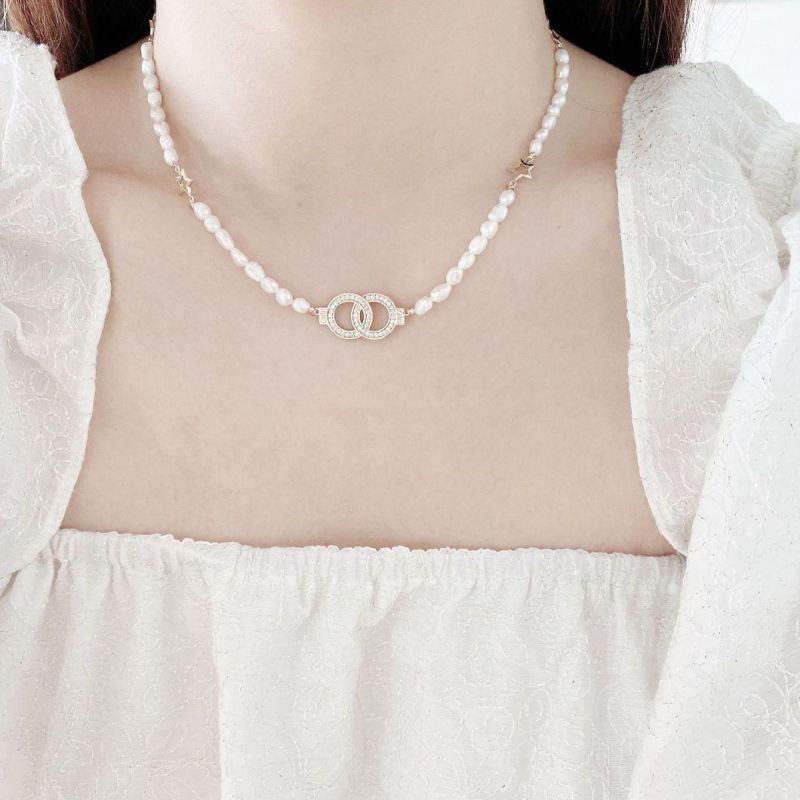 Fashion Cold Wind Pearl Splicing Collarbone Necklace Jewelry