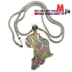 New Fashion Iced out Africa Map Pendant Necklace Jewelry (MP550)