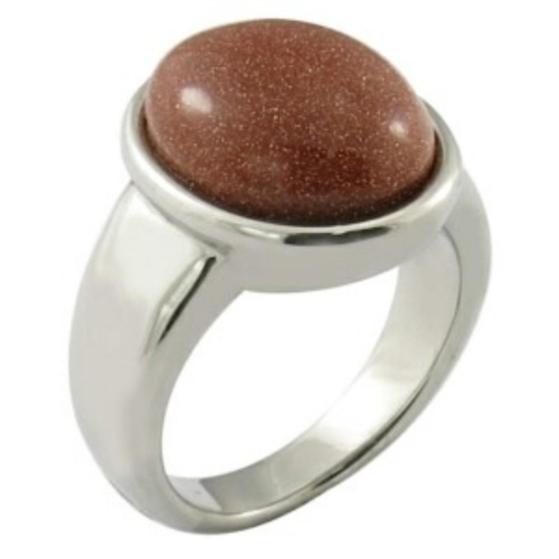 Oval Glue Stone Casting Ring Steel Jewelry Craft