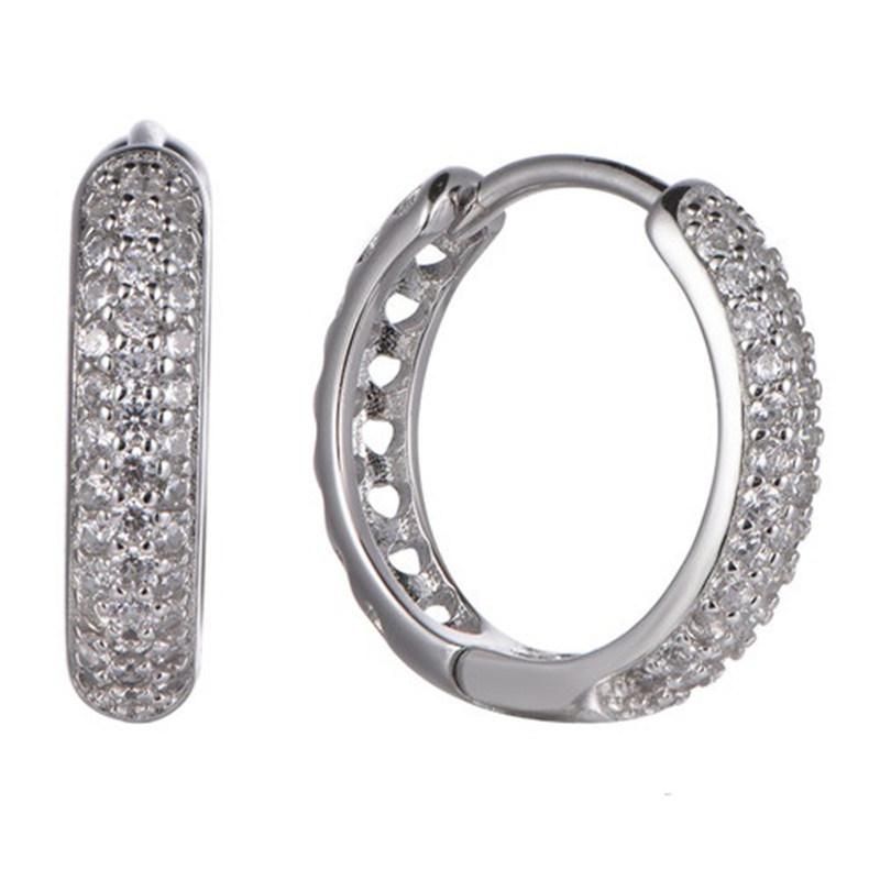 925 Silver Double Line Fashion Big Hoop Earring for Christmas Promotion