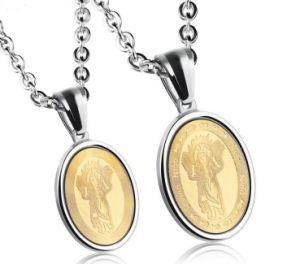 Gold Color Divino Nino Child Jesus Medal Round Pendant Necklaces for Men Women Lovers Hot Sell Stainless Steel Religous Jewelry Gifts