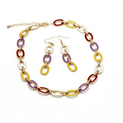 Factory Direct Sale Colorful Fashion Jewelry Set Earrings and Necklaces Set