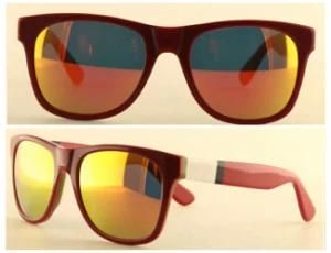 Lady Acetate Sunglases with Red Mirror Cr39 Lens