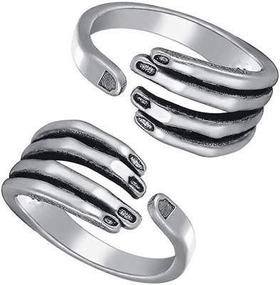 Stainless Steel Hand Rings for Women Men Adjustable Silver Hug Ring Wedding Bands Retro Ring Jewelry Ideal Party Gifts