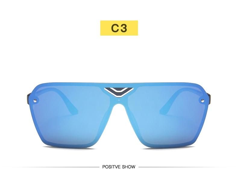 One-Piece Large Frame Sunglasses Female Gradient Color Ocean Film Aviator Sunglasses