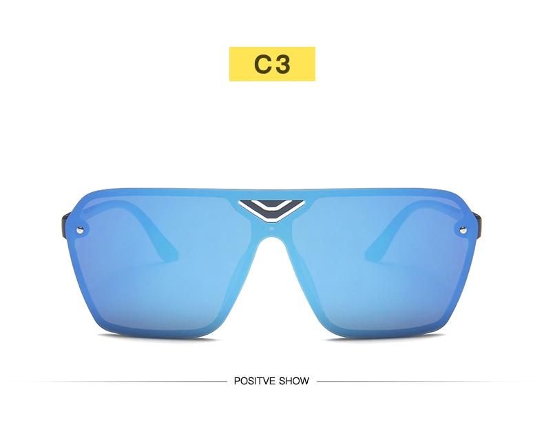 One-Piece Large Frame Sunglasses Female Gradient Color Ocean Film Aviator Sunglasses