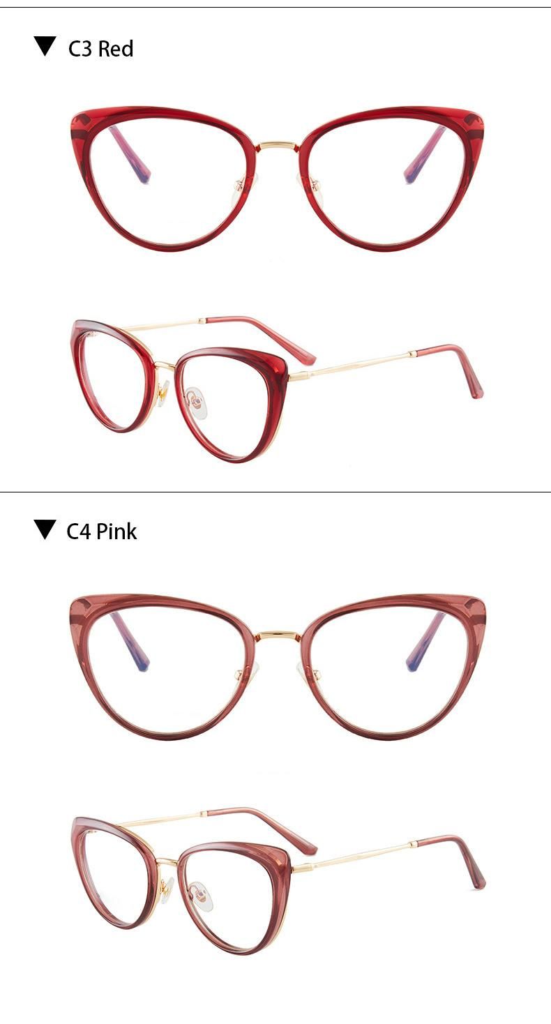 2022 Ready Stock Spring Hinge Blue Light Blocking Eyeglasses Cat Eye Women Glasses with Prescription Tr90 Glasses Dropshipping