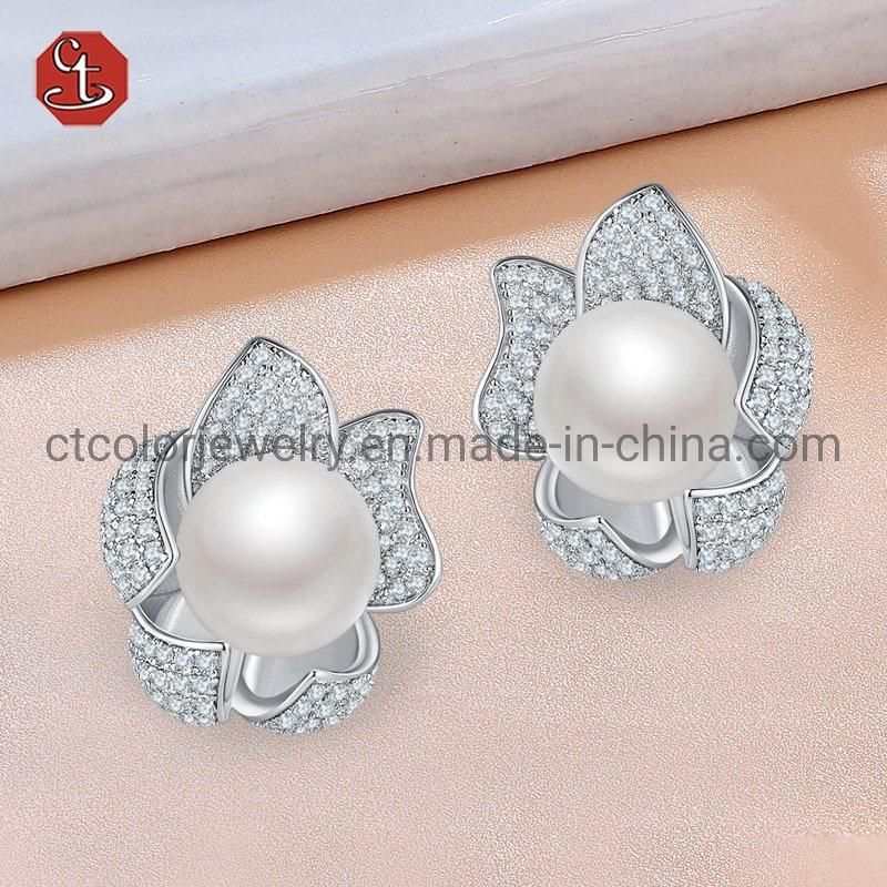 Costume jewelry 925 silver earrings wholesale factory price pearl earrings