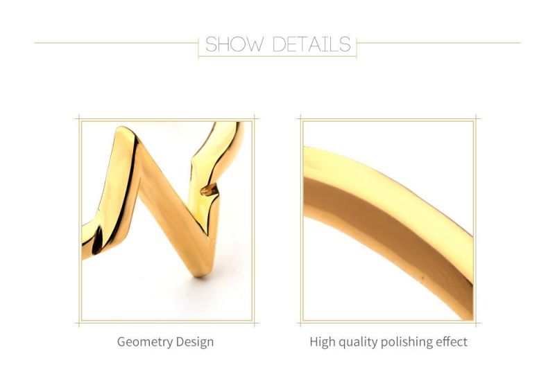 Polishing Effect Geometry Design Brass Bracelet for Event