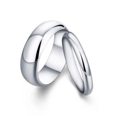 925 Sterling Silver Rhodium Plated Women Man Wedding Band Ring