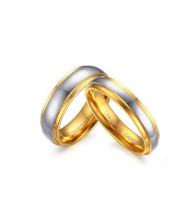 Europe and America Style Tungsten Gold New Products Listed Tungsten Steel Gold Engagement Ring