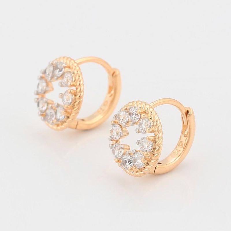 Hot Selling Fashion Jewelry Gold Plated Synthetic CZ Huge Earring