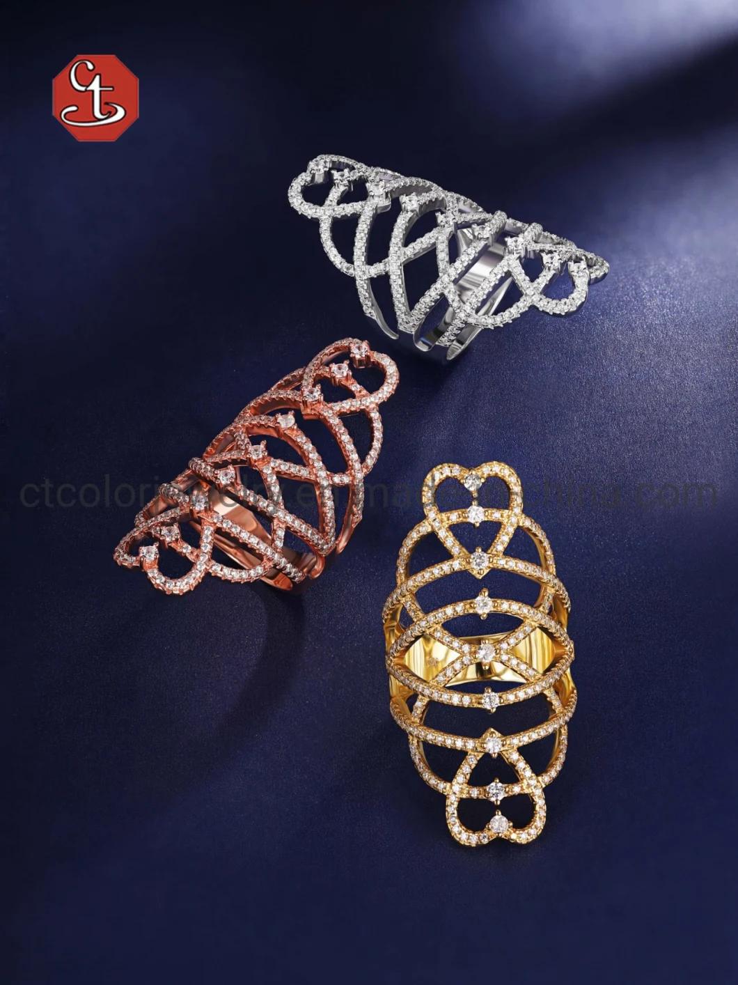 2021 Fashion Jewelry Silver Heart Ring with Cubic Zircon