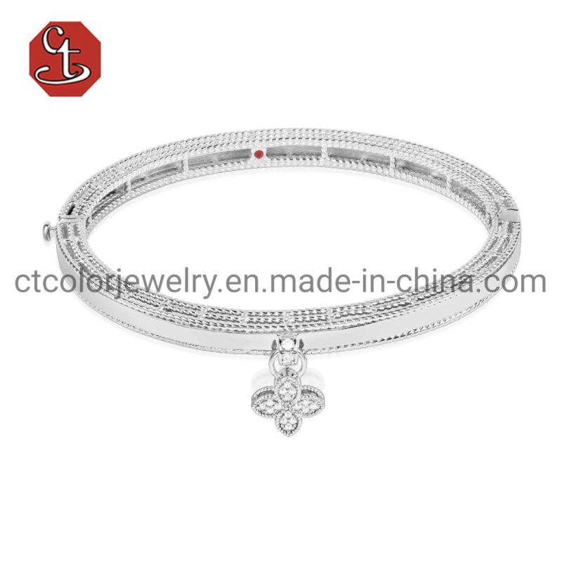 OEM/ODM High Quality AAA CZ Customization Jewelry Silver and Brass Bracelet