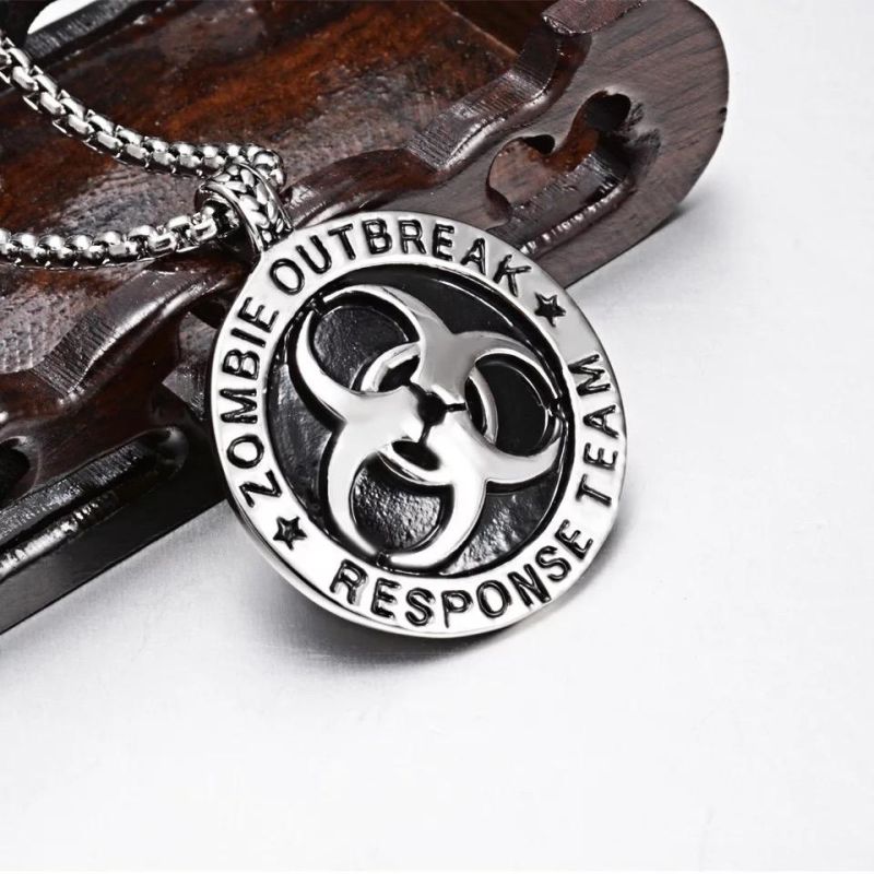 Directly Factory Biohazard Symbol Necklace Zombie Pendant