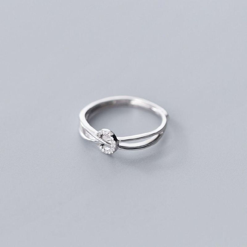 925 Sterling Silver Ring Mixed Infinity Zircon Round Adjustable Ring Women Fashion Wedding Party Jewelry