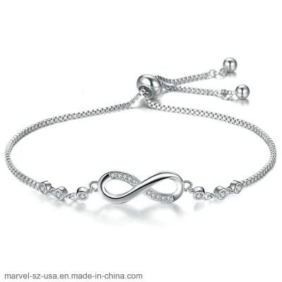 Charm Bracelets &amp; Bangles Women Silver Color 8 Shape Bracelets Fashion Jewelry