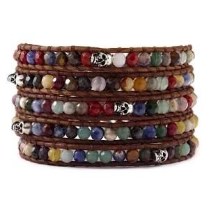 Fashion Beads Jewelry, Natural Gemstone Beads Jewelry, Hot Stone Beads Wrap Bracelet Jewelry (3292)