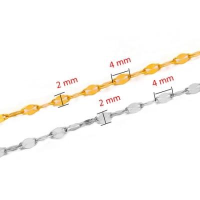 Wholesale Fashion 316L Stainless Steel Anti Tarnish Real Gold Plated Lip Chain Link Necklace for Ladies