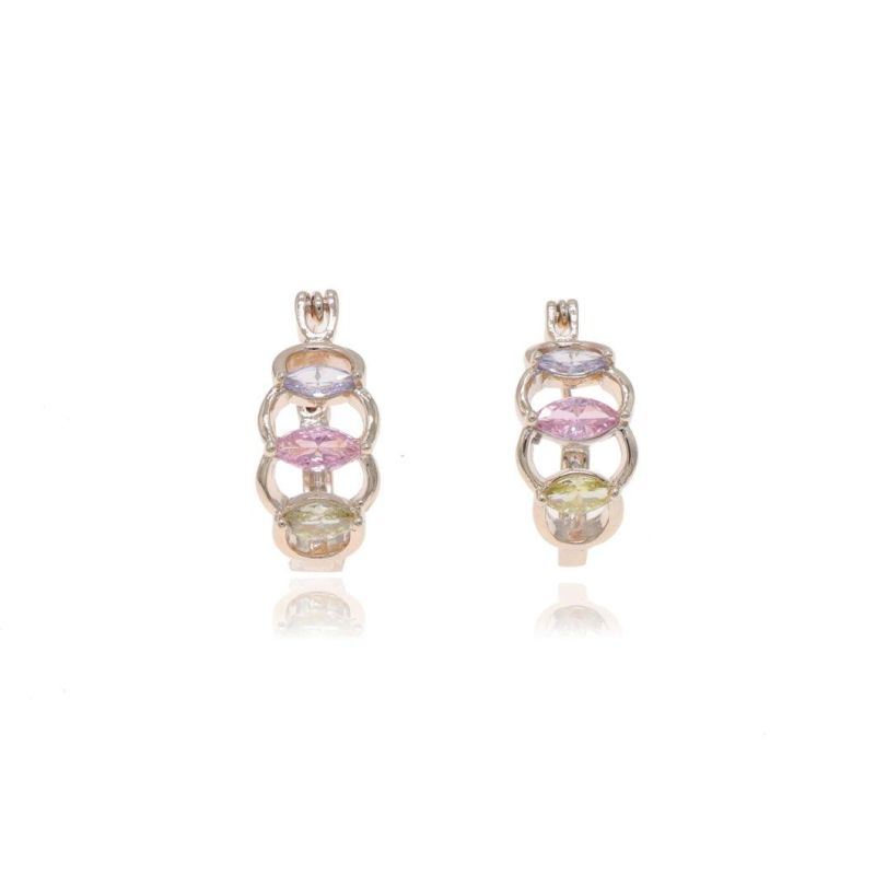 18K Gold Small Circle Fashion Zircon Women′ S Earrings