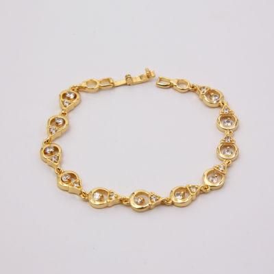 Fashion CZ Cubic Zirconia Jewelry 18K Gold Plated Bracelet