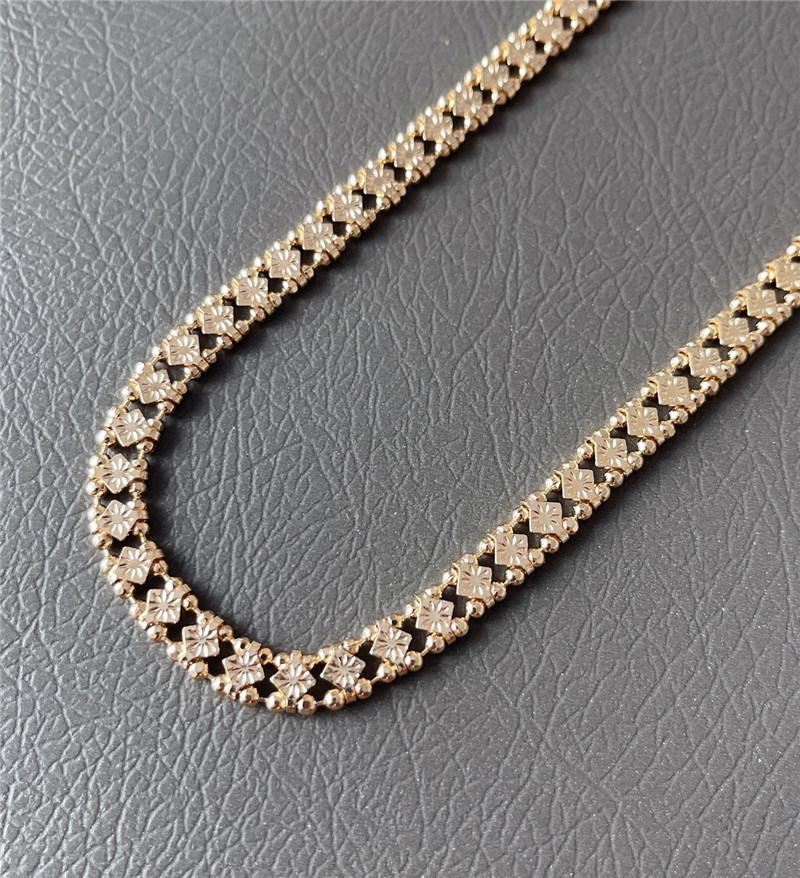 New Fashion Hip Hop Brass Gold Plated Ball Diamond Texture Diamond Chain Necklace for Women Lady Girls