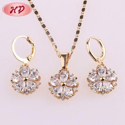 New Fashion Costume Zirconia 18K Gold Plated Jewelry Sets