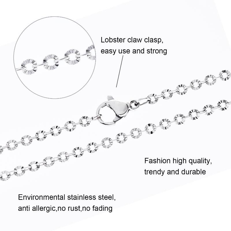 Fashion Christmas Gift Cable Chain Necklace Bracelet Anklet Diamond Flower Embossed for Jewelry Craft Design DIY