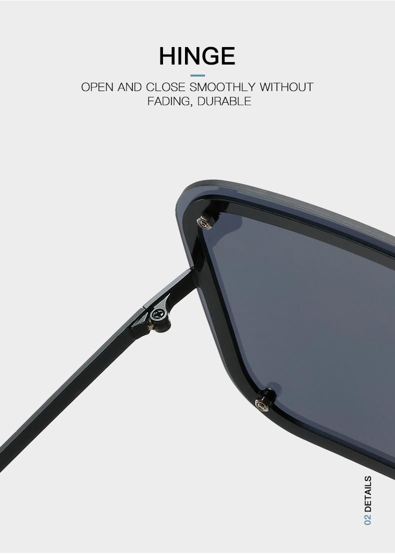 Sunglasses for New Trend Big Frame Sunglasses Female Gradient Color One-Piece Colorful Sunglasses Cross-Border Ins Square Glasses