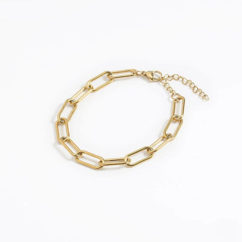 Manufacturer Custom Fashion Jewelry 18K Gold Plated Bracelet Waterproof Top Ranking Stainless Steel Simple-Style 18K Bracelet Wholesale