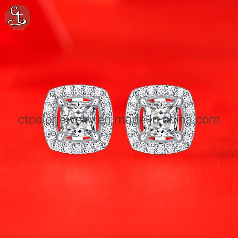 2022 new fashion jewelry moissanite elegant style ear stud classic earrings for women