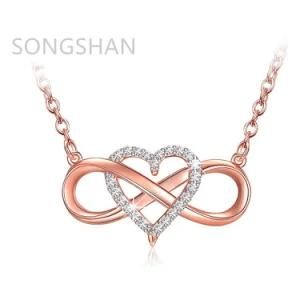 Top Seller 2021 S925 Sterling Silver Rose Gold Plated Diamond Heart Pendant Mother Sister Girlfriend Necklace