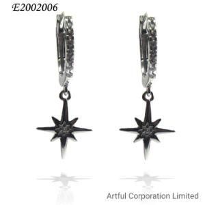Fashion Jewelry in Rhodium Plated with Cubic Zricon Earring