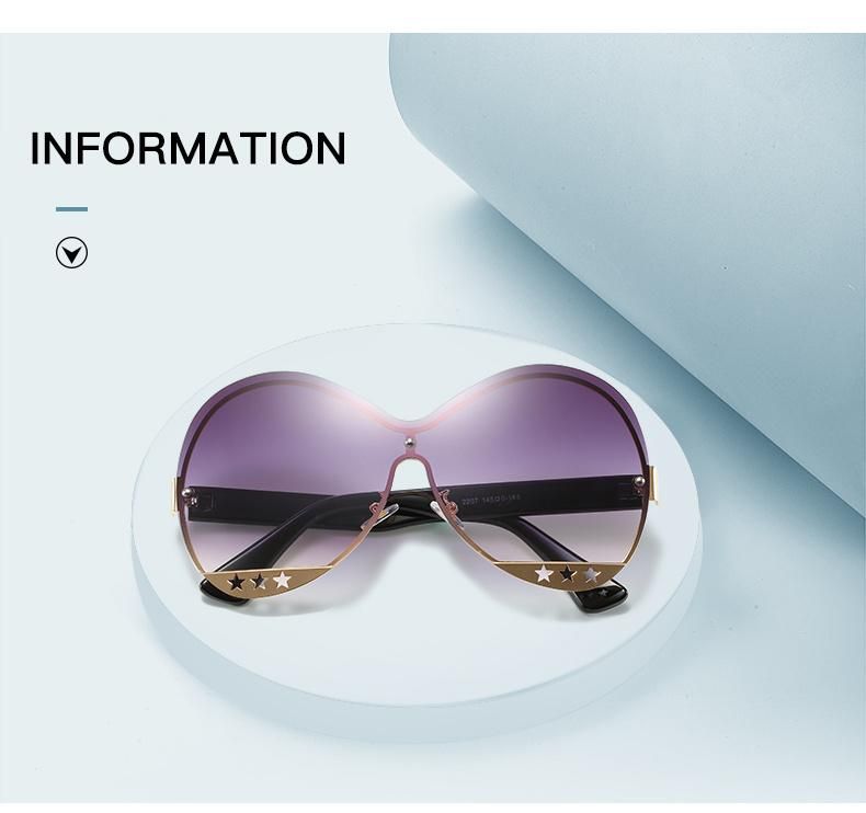 Wholesale Rimless Square Trendy Luxury Shades Women Sunglasses for Women