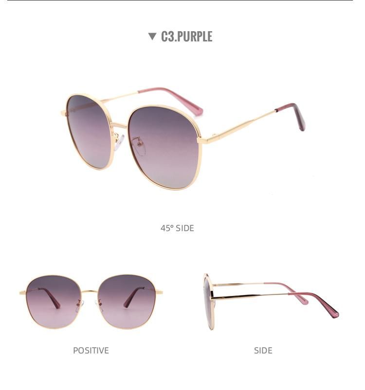 2022 Hot Sale Fashion High Quality Luxury Men Women Big Shade Metal Sunglasses