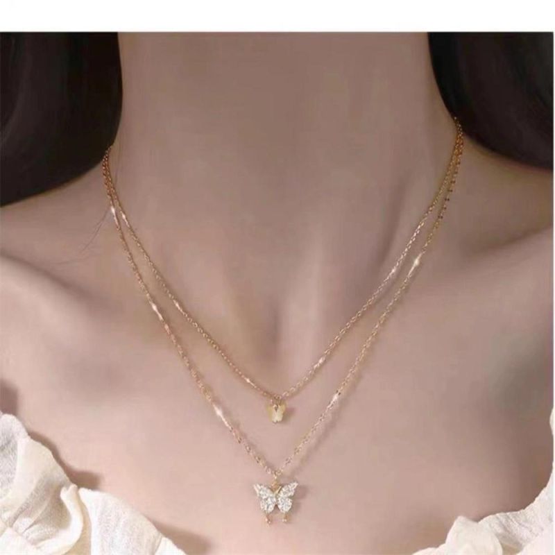 Double Butter Necklace Female Design Temperament Clavicle Chain Necklace