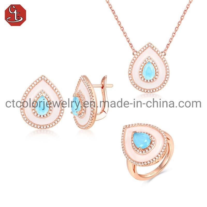 New Design Fashion Jewelry 925 Sterling Silver or Brass Enamel Diamond Earrings for Women