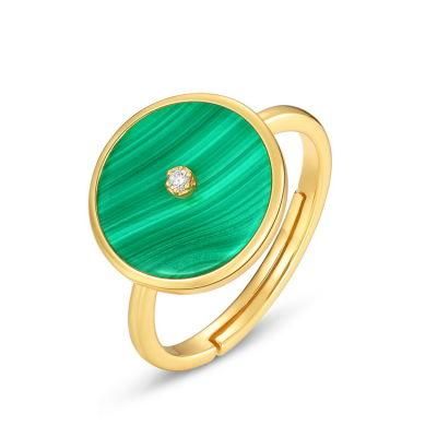 Plain Signet Malachite Rings 925 Natural Gemstones Jewelry Fashion Ring