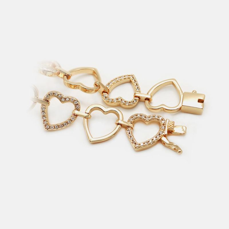 Fashion Wholesale Wedding Jewelry Gold Plated Heart Shape Bangle Bracelet
