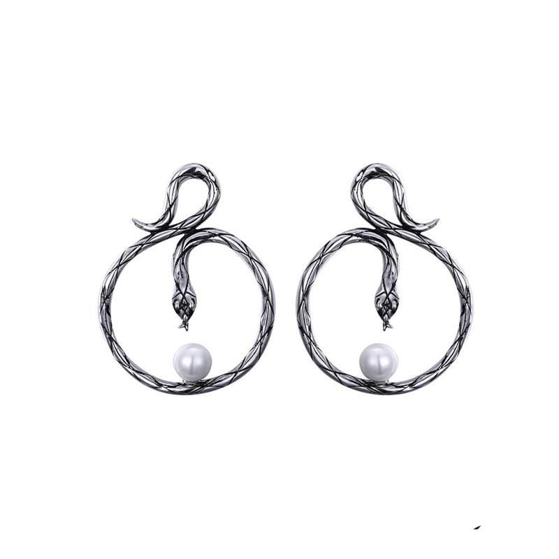 925 Silver or Brass Round Earring with Rhodium Plating